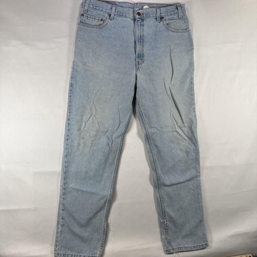Vintage Levis Jeans Mens 36x32 Light Wash Relaxed USA Made Denim Distressed 90s